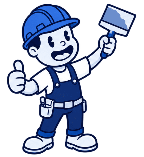 Skilled drywall worker with trowel and safety helmet in Southern California.